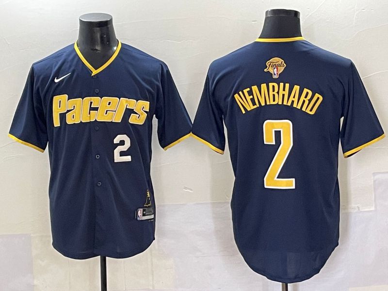 Men 2025 Indiana Pacers 2 Nembhard Blue Nike Joint Name NBA Jersey style 4